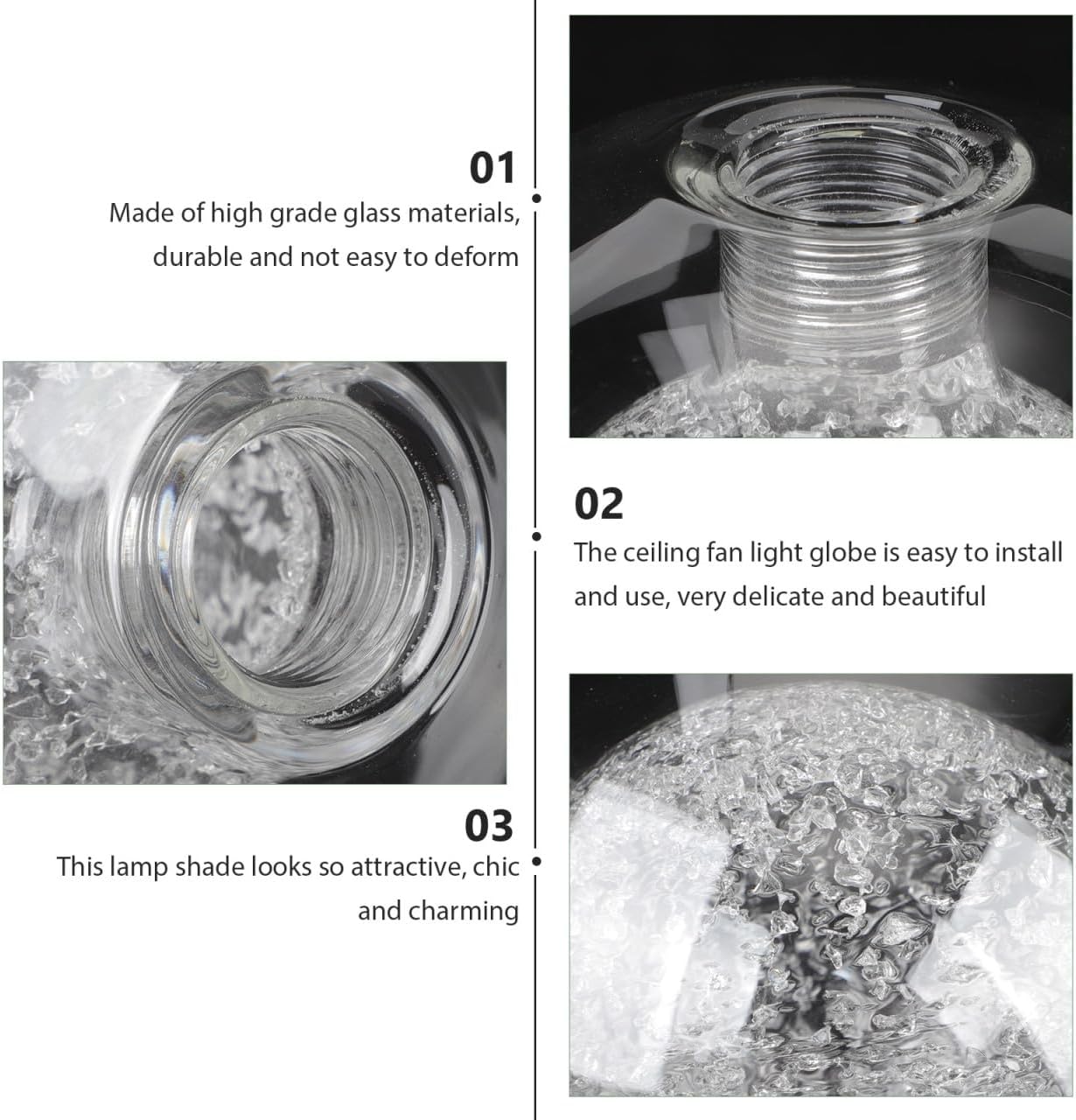 Angoily G9 Glass Lamp Shade Replacement Double Layer Transparent Globe Light Cover 3.9 Inch Ceiling Lamp Shade for Home and Outdoor Decoration