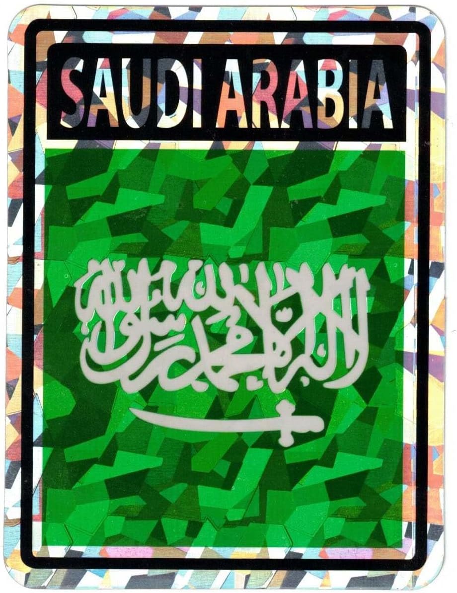 Pack of 50 Saudi Arabia Country Flag Reflective Decal Bumper Sticker DC-205