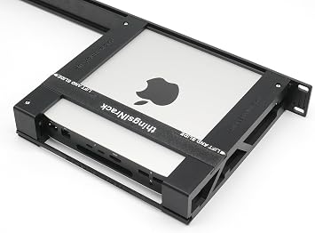 Mac Mini rack mount with on/off button 19inch 1U, TIRAPPLEMINI19I1UBLK
