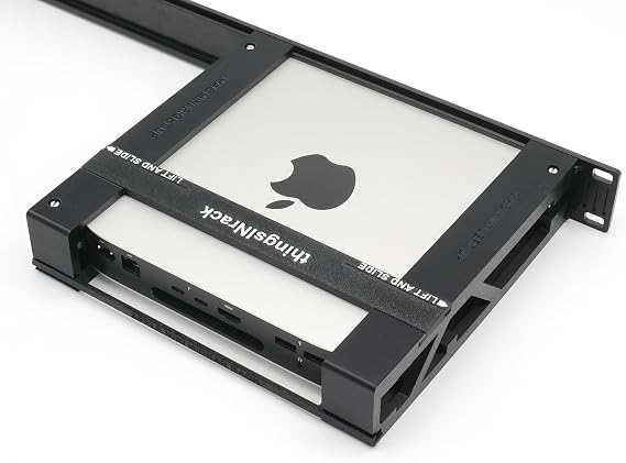 Mac Mini rack mount with on/off button 19inch 1U, TIRAPPLEMINI19I1UBLK