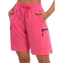 Oalka Womens Hiking Cargo Shorts Lightweight Zipper Pockets | Breathable, Quick Dry, Comfort, Stretchy, Water Resistant, Sun Protection, Athletic Camping Travel Summer Shorts For Women
