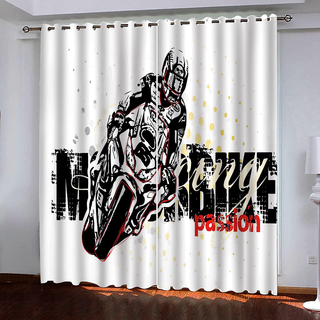 Rideaux occultants blancs et moto de salon moderne 140x270 cm lot de 2