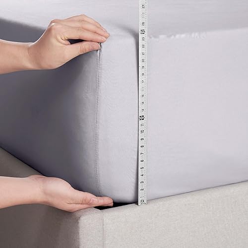 Miniatura 4 de Nestl Bedding - Sábanas bajeras con bolsillo profundo de 53 cm, Microfibra, Gris Lavanda, King