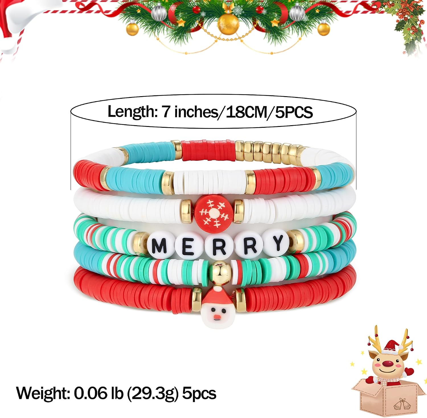 Elegance 11 designs Heishi Beaded Bracelets For Women Polymer Clay Colorful Surfer Stackable Beads Boho Bracelet Summer Beach Jewelry image 2
