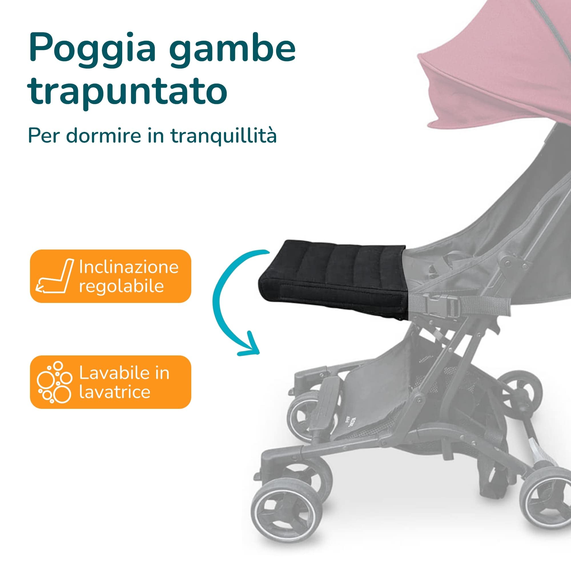 PassegginoPiuma0+ Kit Accessori Aggiuntivi per Trasformare il Passeggino Leggero Piuma 0+ di Zanclem dalla versione Standard nelle versioni Deluxe o Platinum (Grigio, Platinum)