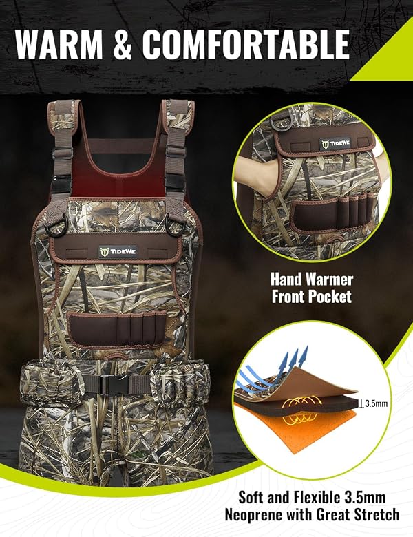 TIDEWE Hunting Waders for Women with 600G Insulated Waterproof Rubber Boots, 3.5mm Neoprene Chest Waders for Fishing and Hunting by TIDEWE - Image 7