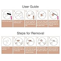 Vista 6 de Juego de manicura de uñas francesas acrílicas, reutilizable, 12 tamaños, kit de 24 uñas