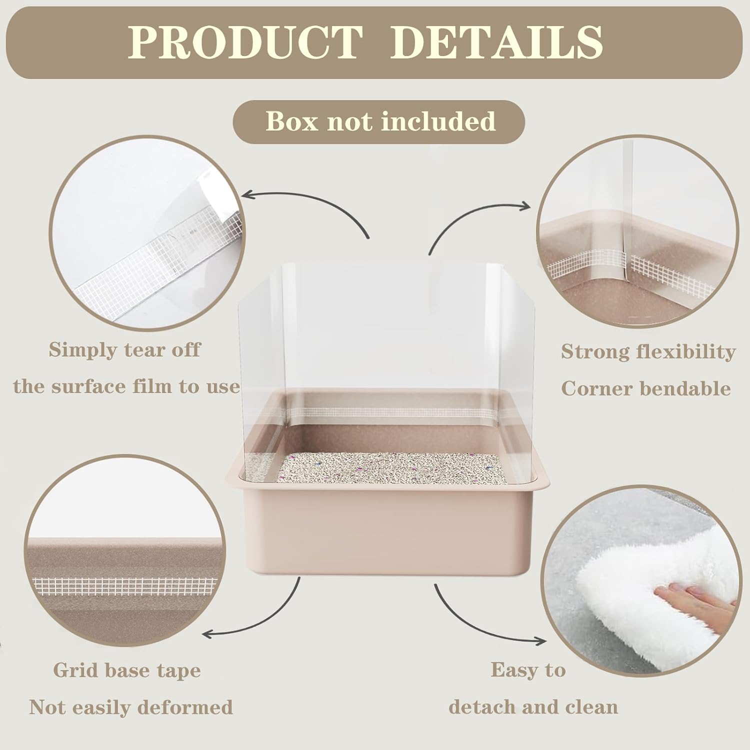 12Pcs Cat Litter Box Pee Shields - Open Top Litter Box Splash Guard Privacy Screen Transparent Easy Clean 14.5 * 11.5in-Box Not Included (12)