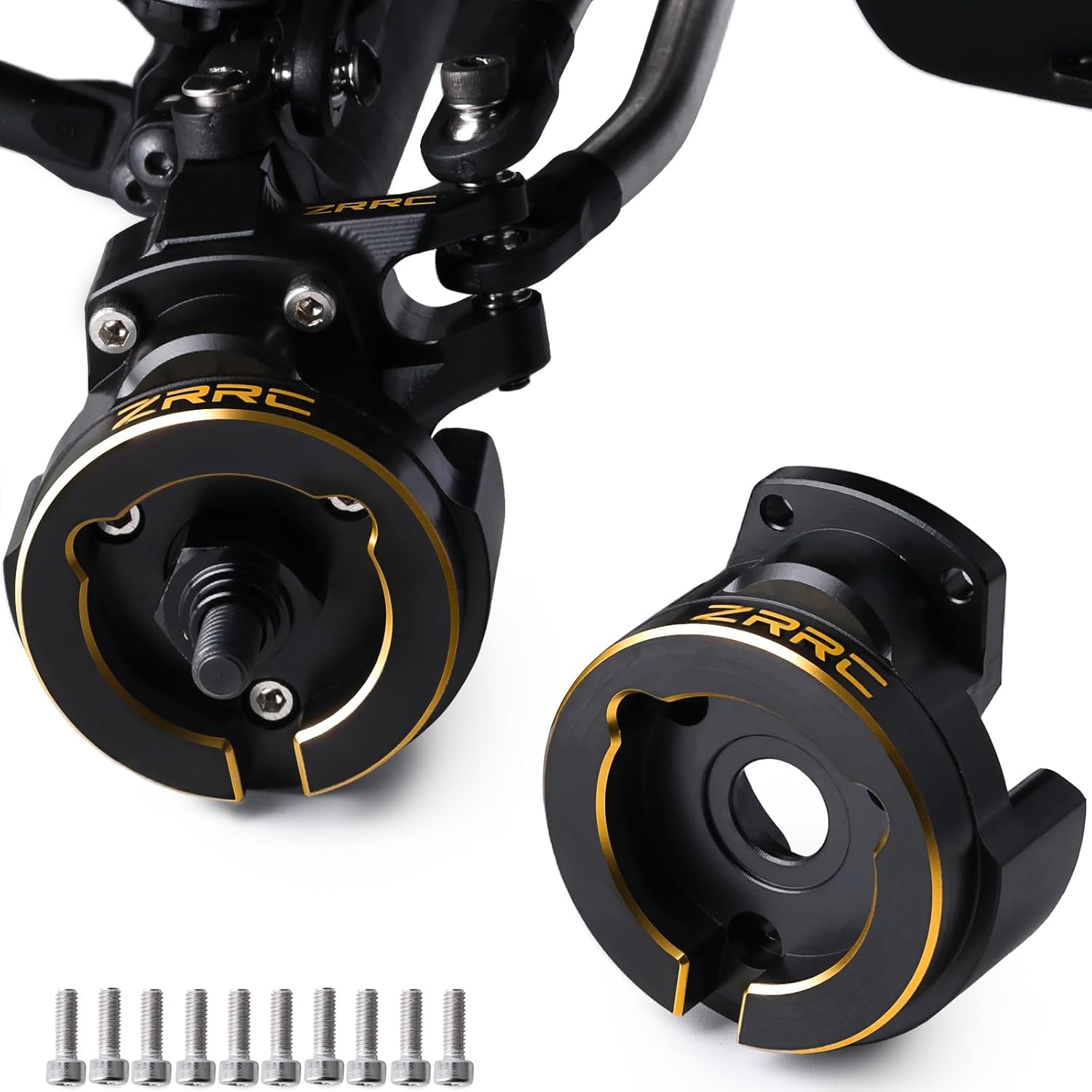 204g Brass Front RC Portal Cover Weights for VP F10 Portal Axle Vanquish VRD & VS4-10 Phoenix LCG 1/10 RC Crawler, CNC Machined Brass Front Portal Knuckle Caps Lower COG Upgrade