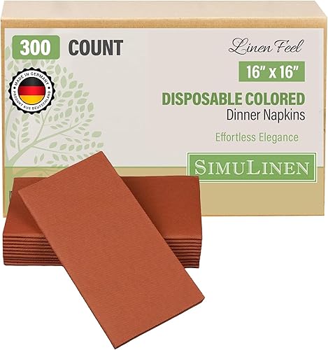 Servilletas de mesa tipo paño decorativas y desechables, de la marca SimuLinen, de colores suaves, absorbentes y duraderas 16 x 16 pulgadas caja de