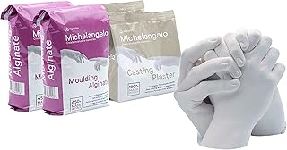 Algaplay Michelangelo Kit Refill di Ricarica. Contiene 900 g. di alginato e 2 kg. di Gesso per calchi della Mano o del Corpo.