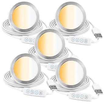 5 Set 3D Printer LED Lamp Kit 001, Compatible with Bambu lab H2D/A1/A1mini/P1S/P1P/X1C Makerworld Maker's Supply Hardware kit 5V USB Powered, Multicolor