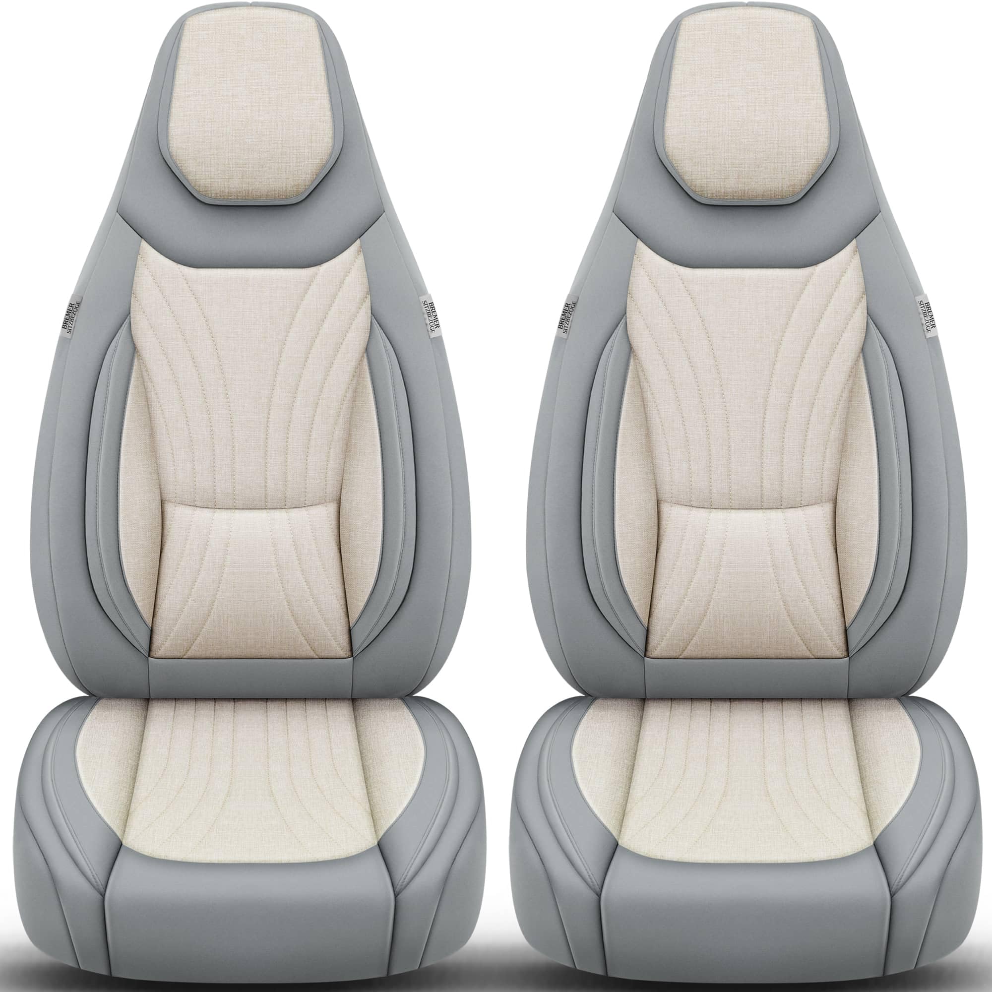 BREMER SITZBEZÜGE kompatybilne z VW Tiguan Allspace rok prod. od 2016 kompatybilne pokrowce w kolorze czarnym/beżowym C3