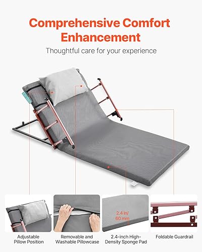 Miniatura 3 de VEVOR Respaldo elevador eléctrico para cama, capacidad de 300 libras, respaldo de cama de elevación ajustable de 4 a 68, con rieles plegables para