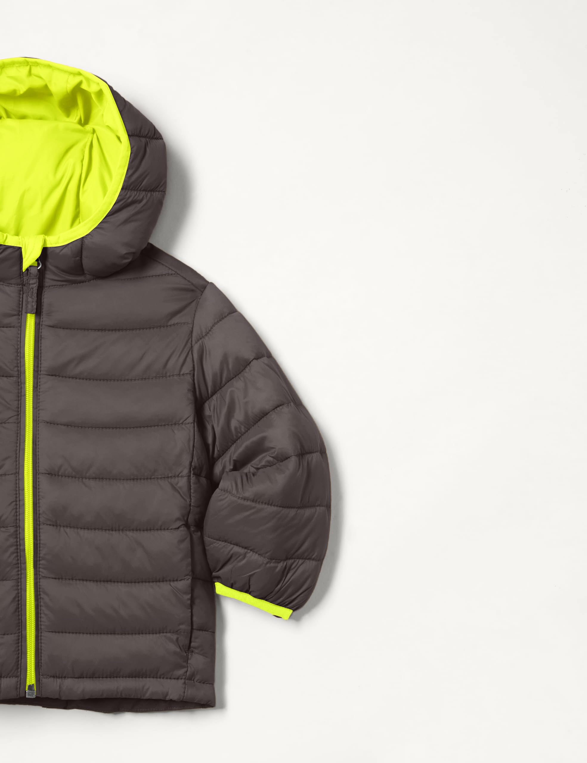 Amazon Essentials Niños Chaqueta Acolchada con Capucha, Plegable, Ligera y Resistente a la Lluvia