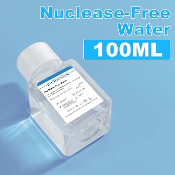 Ultra Pure Water, Nuclease Free Water Molecular Biology Grade, Sterilization, DNase, RNase, Protease, Endotoxins (Pyrogen) Free, PCR/RT-PCR Certified, 100ml/Bottle, 10 Bottles/Case