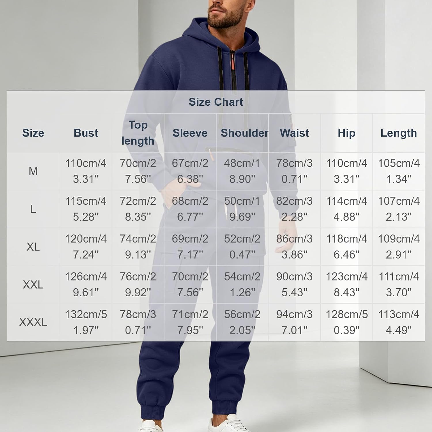 Men's Multi Pocket Hoodie Cargo Pants Set Tactical Streetwear