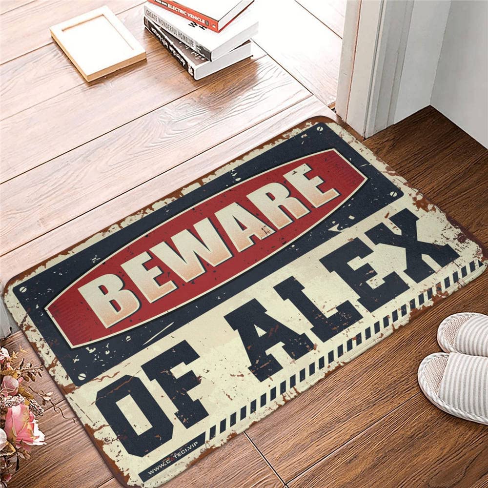 Beware of Alex Rug paillasson d'entrée humoristique grand format pour l'été