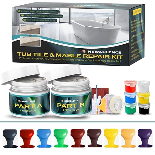 Miniatura 1 de Kit de reparación de mármol y granito, azulejo y fibra de vidrio Cuarzo, encimera de porcelana y bañera (combinación de color), chip de fregadero de