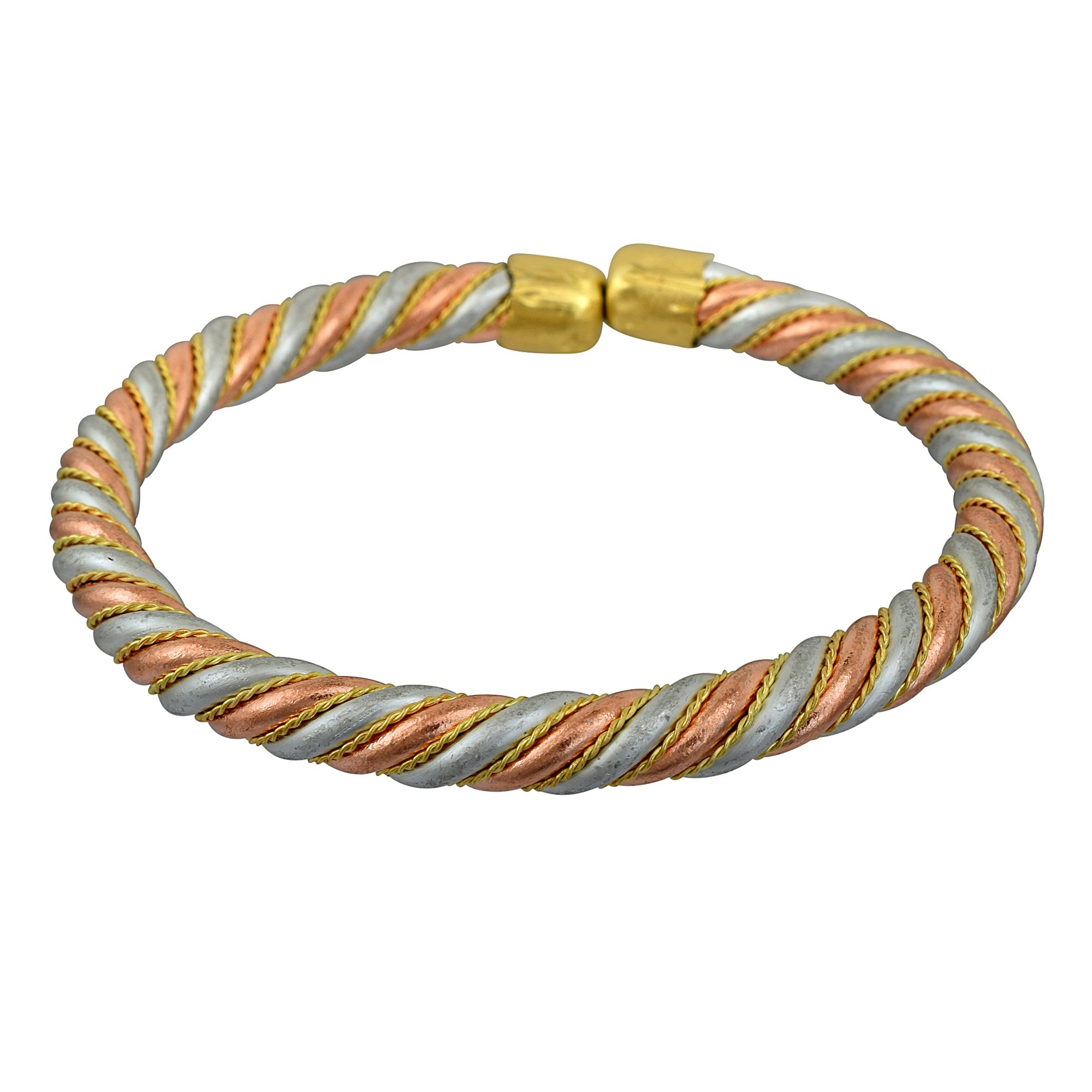 Memoir Copper, Silver and Brass, Mix Metal, Health benificial, Free Size, Adjustable Bangle, Kada for Men, Women