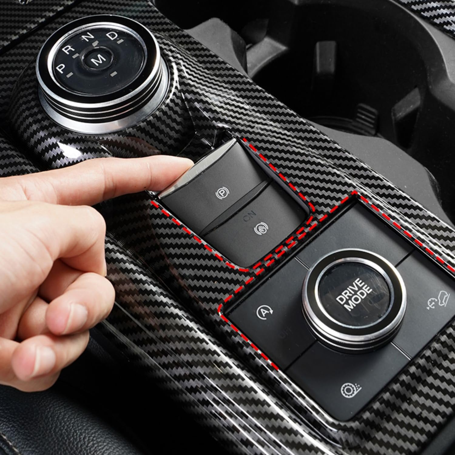 Gear Shift Panel for Ford Explorer ST Sport XLT - ABS Carbon Fiber, Custom Fit, Easy Install, Enhanced Interior Aesthetics, Center Console Cover for Ford Explorer 2020 to 2024