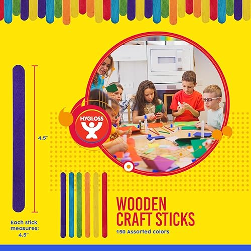 Miniatura 10 de Hygloss 72210 - Palitos de madera natural, tamaño jumbo de 6 pulgadas, paquete de 100 unidades
