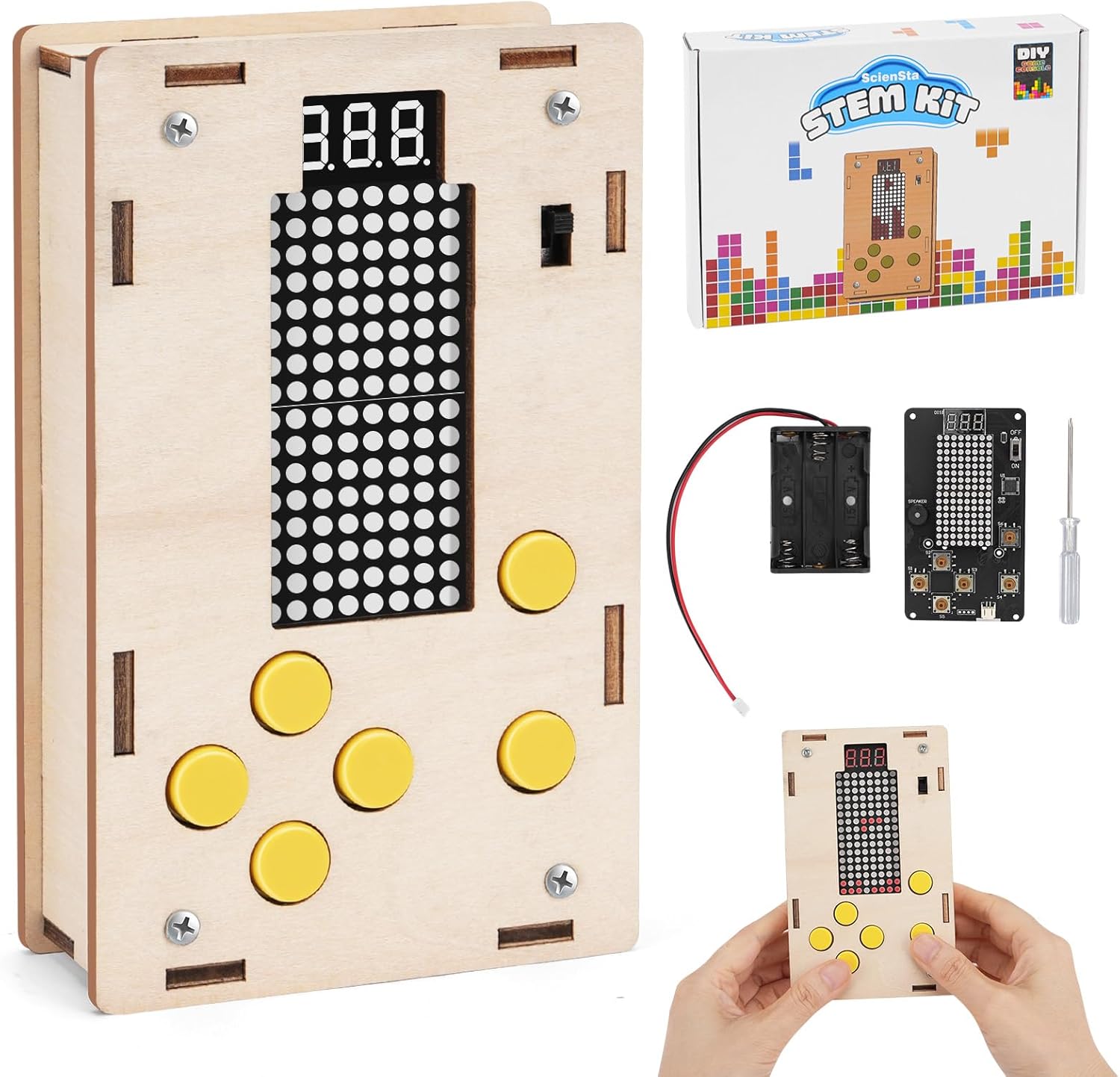 Easy-to-Assemble Game Console, Science Educational Building Crafts，STEM Projects for Kids Ages 8-12,Gifts for Boys 6-12