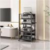Audio Rack Cabinet Av Media Stand with Wheels Adjustable Audio-video Shelving Modern Stereo Cabinet Space-saving Stereo Stands(5 Tier(110cm))