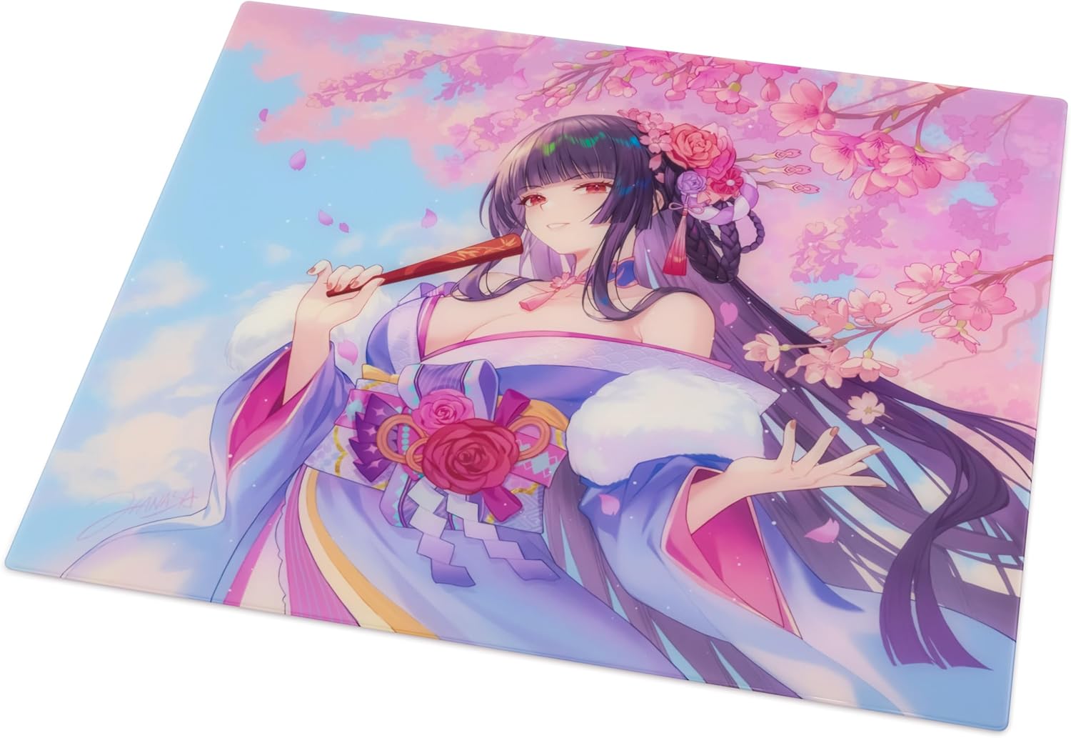 Gear Ohka Glass Gaming Mouse Pad XL (490×420mm) – 3mm Thick 9H Tempered Glass Surface with Micro-Etching, 2.5D Rounded Edge, Non-Slip Silicone Base, Smooth & Durable for Gaming