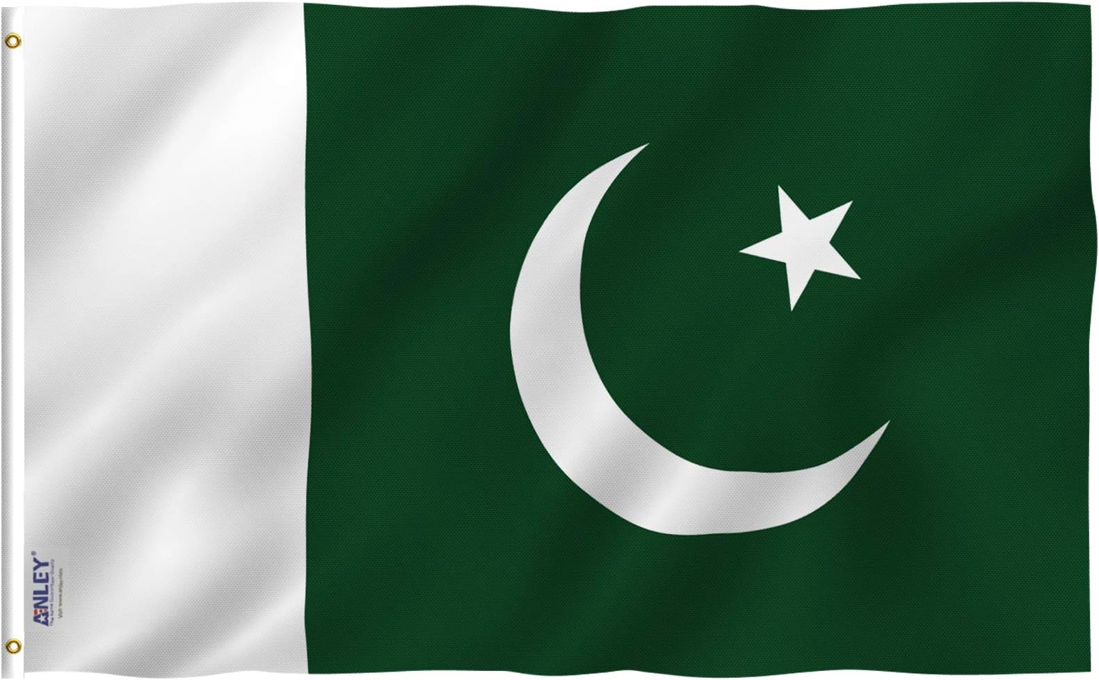 ANLEY Fly Breeze 3x5 Feet Pakistan Flag - Vivid Color and UV Fade Resistant - Canvas Header and Double Stitched - Republic of Pakistan Flags Polyester with Brass Grommets 3 X 5 Ft