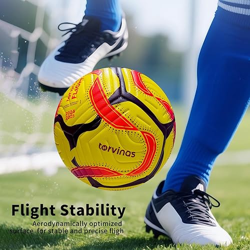 Miniatura 6 de Balón de fútbol tamaño 5 con bomba, piel sintética impermeable, entrenamiento profesional y pelota oficial de partido, incluye aguja de inflado y