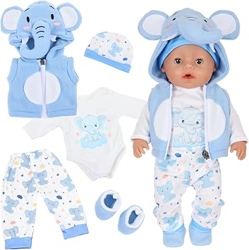 5 Pcs Baby Doll Clothes for 14 17 Inch Dolls, Baby Doll Clothing 35 43cm