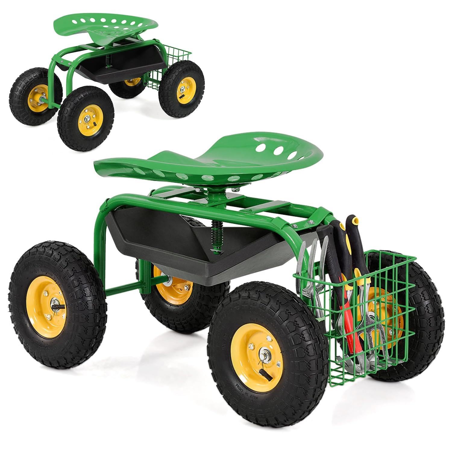 Siège de jardin avec roues RELAX4LIFE contre le mal de dos