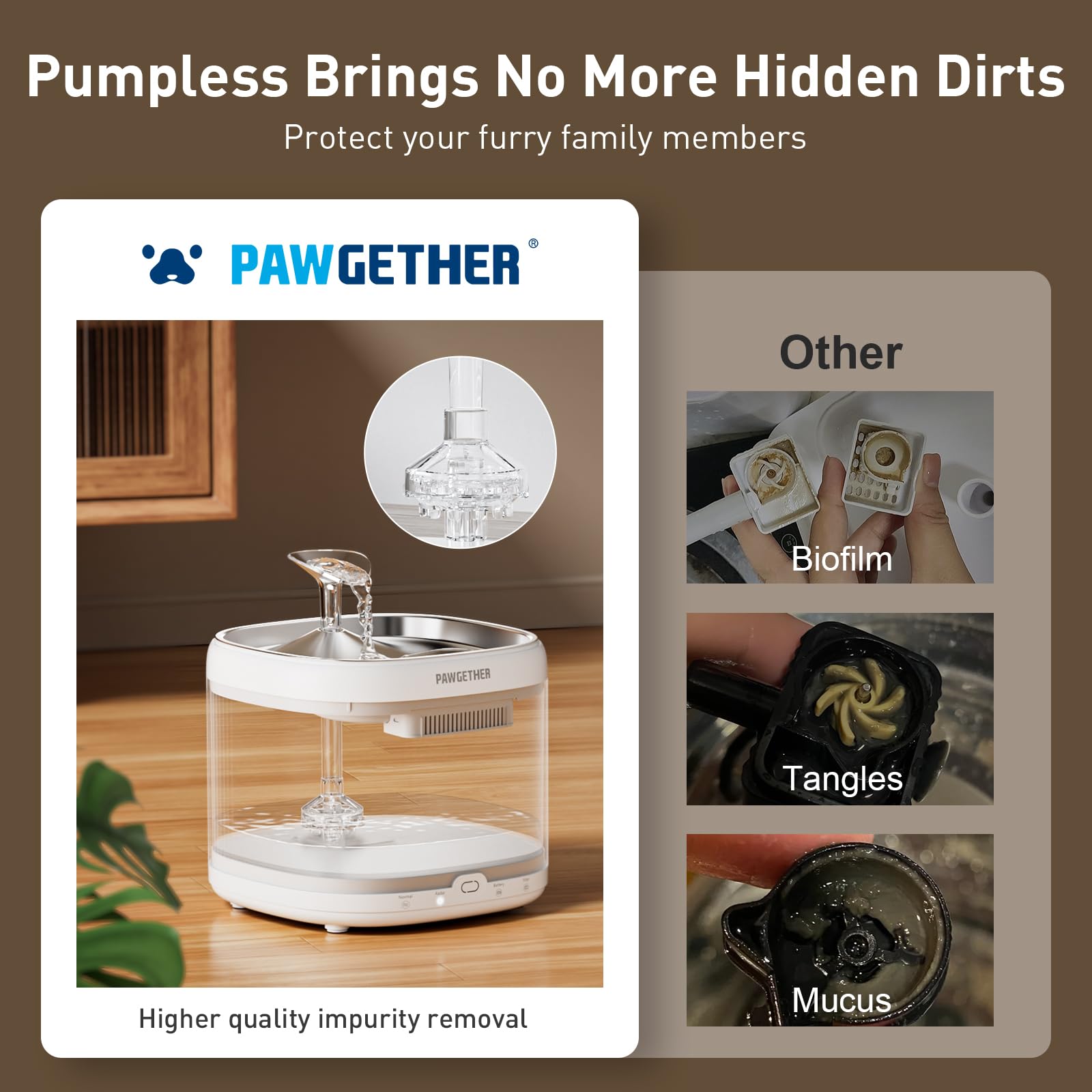 Fontana per gatti con pompa wireless, fontana ultra silenziosa per animali domestici con vassoio in acciaio inossidabile, fontana d'acqua da 2 litri per gatti con sensore di movimento a 360°