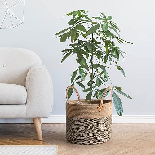 Miniatura 4 de CHICVITA Wicker Laundry Basket With Handles, Storage Baskets for Decor, Rope Basket for Blankets, Toys, Clothes, Shoes, Plant Basket for Living