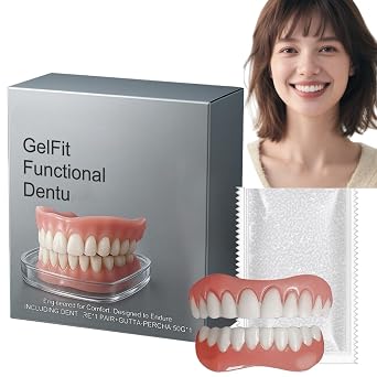 Bik/enda Thermo-Adaptive Smart Full Denture,Silicone Reline Denture Set for Easy Wear&Comfort,Denture Repair Kit with Soft Silicone Pads for Sore Gums,False Teeth Set Full Dentures Top&Bottom