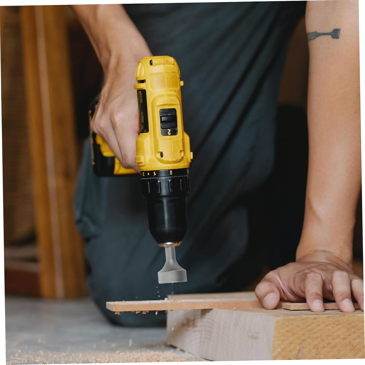 MAGICLULU Heavy Duty Ground Rod Driver Attachment for Hammer Drills Steel Construction for Efficient Grounding Installations Residential and Commercial Settings