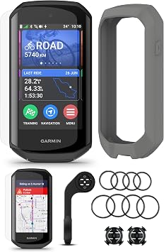 Garmin Edge 1050 Cycling GPS Computer PlayBetter Gray Silicone Case Bundle | Color Touchscreen, 20HR Battery, Built-in Speaker, Group Ride, Road Alerts | Includes HD Screen Protectors, Mounts & More