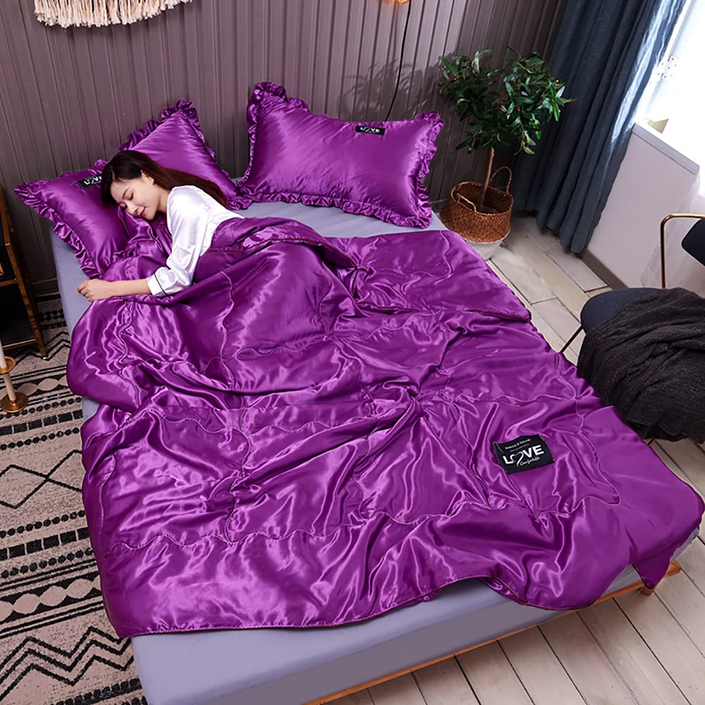 真綿布団シルク100%パープル(ピンク) 真綿布団シルク100