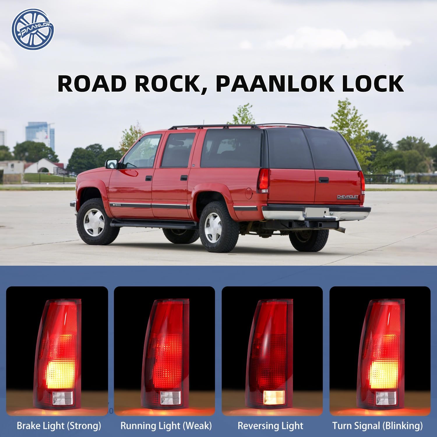 OE Style Red Tail Light Pair with Bulbs & Circuit Boards for 1988-2000 Chevy/GMC C1500 C2500 C3500 K1500 K2500 K3500 Pickup Suburban Tahoe Blazer Escalade | Fleetside Models Only | Direct Fit