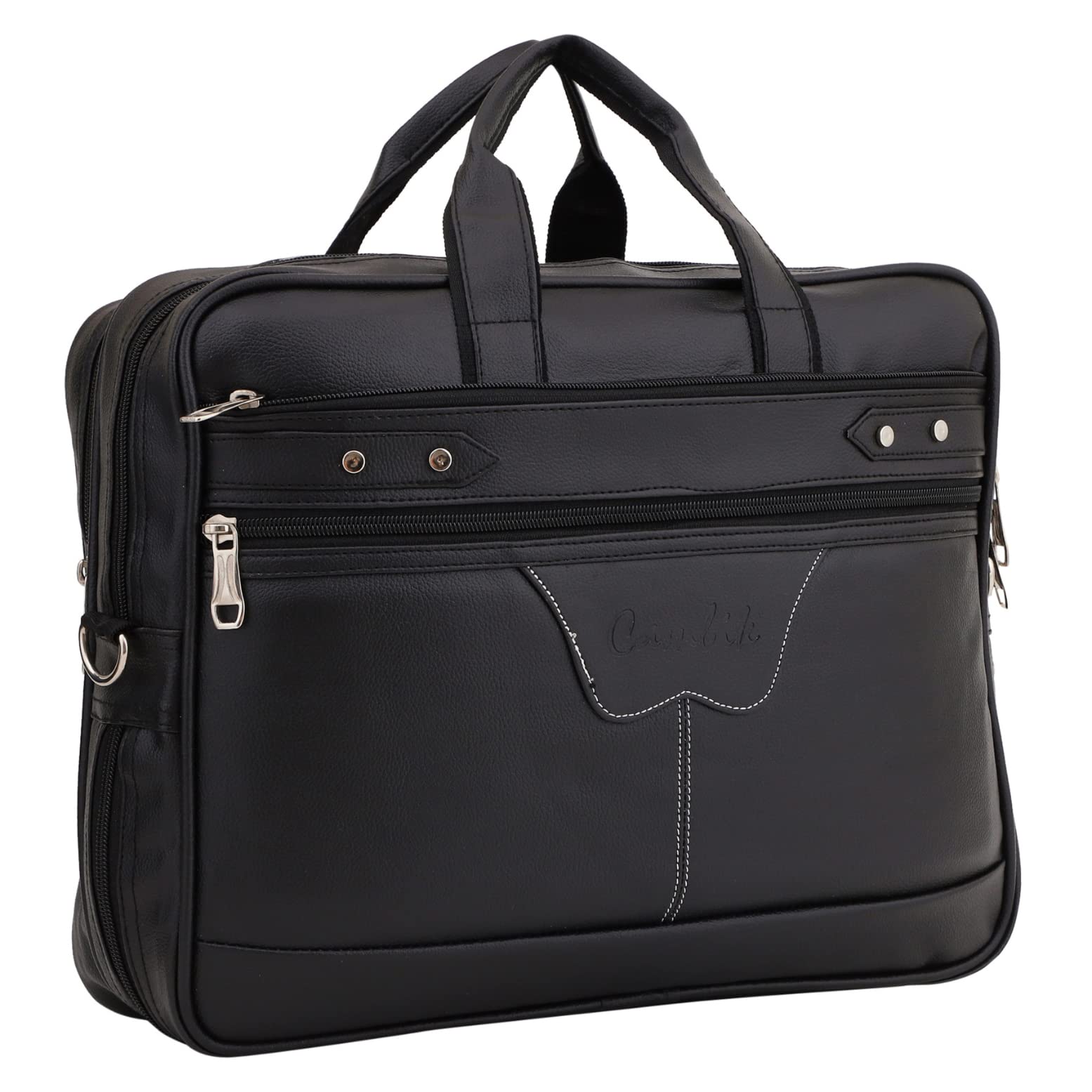 Cambik Premium Synthetic Leather Laptop Bag for 15.6 Inch Laptops Tablet Case Faux Leather Business Briefcases Formal Corporate Professional Office Sling Messenger Bags for Men and Women (Black) (B0C6V24YVZ) Amazon Price History, Amazon Price Tracker