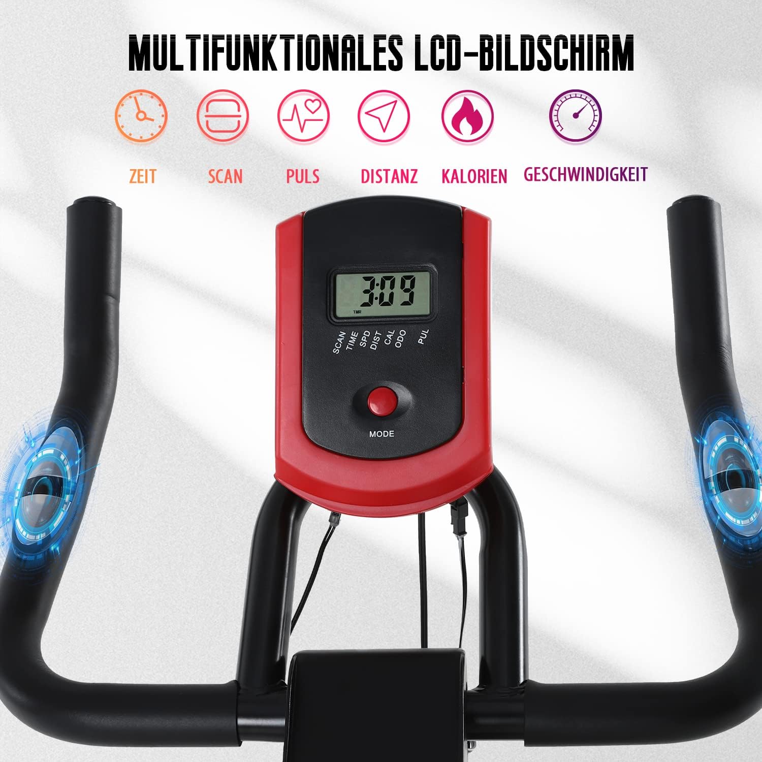 ISE Aktualisierte Heimtrainer Fahrrad,Hometrainer Fahrrad mit Verstellbarem Widerstand,Indoor Bike mit Flüsterleise,Schweres Schwungrad und Verbesserter LCD-Monitor,Indoor Cycling Bike