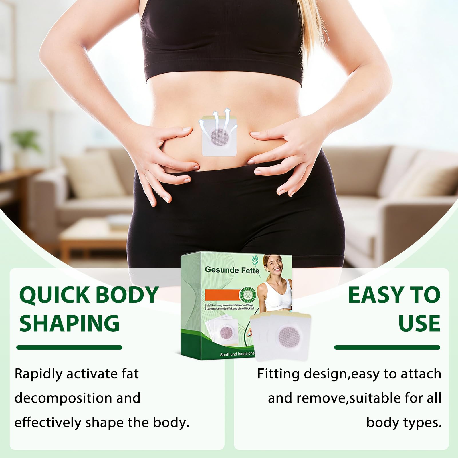 Moringa - Parches adelgazantes 10 en 1, Moringa 10-in-1 Slimming Patches, Con Extractos Botánicos, lngredientes Naturales, Für Alle Haut, parches adelgazantes para hombres y mujeres