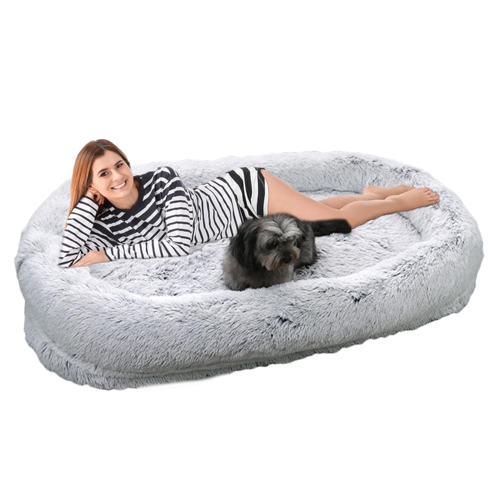 Lit de chien pour grands chiens Teksome avec bords surélevés et coussin