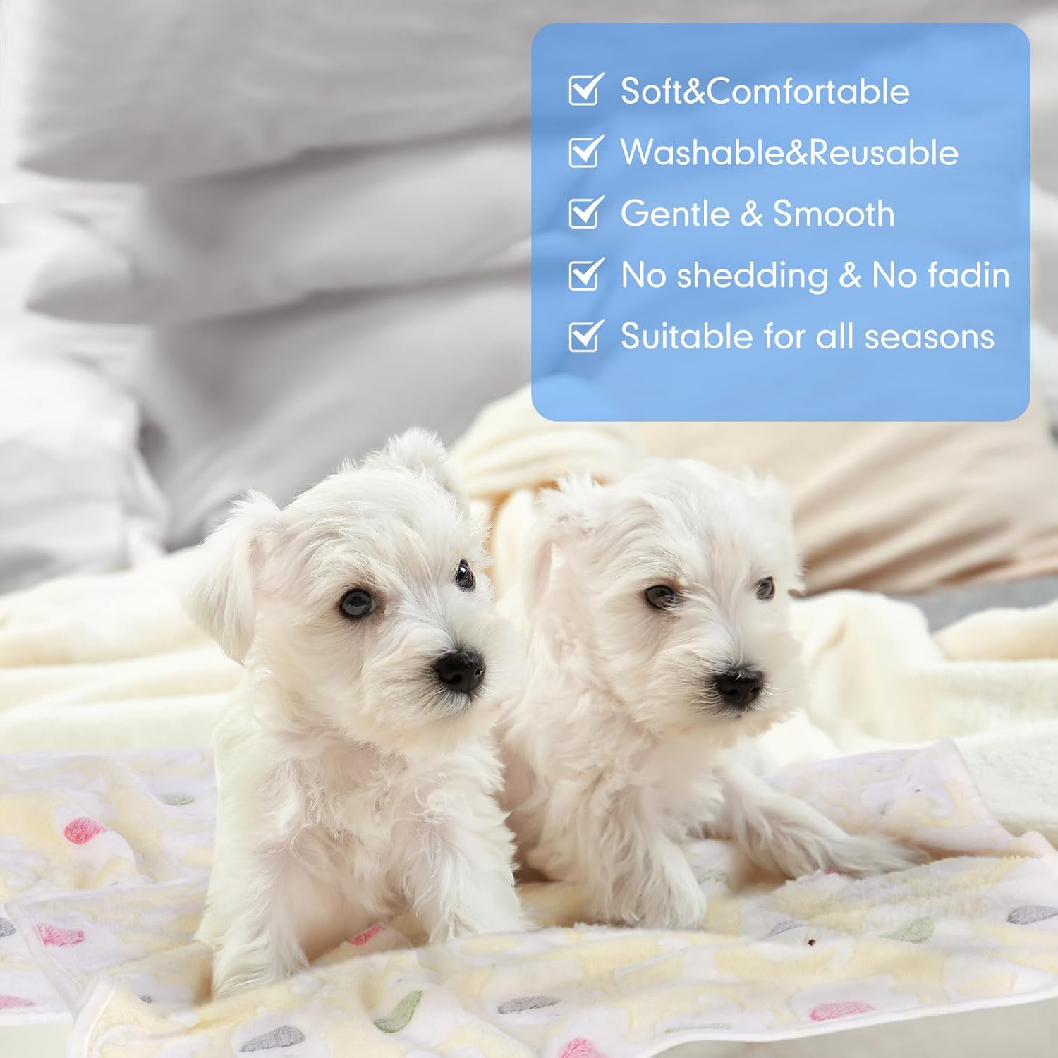 Chumia 15 Pcs Blankets for Dog Cat Soft Fluffy Fleece Washable Pet Dog Pattern Print Fleece Blankets for Pets Throw Warm Bed Mat for Puppy Cat 3 Colors, 24 x 16 Inches(Elephant) - Image 4