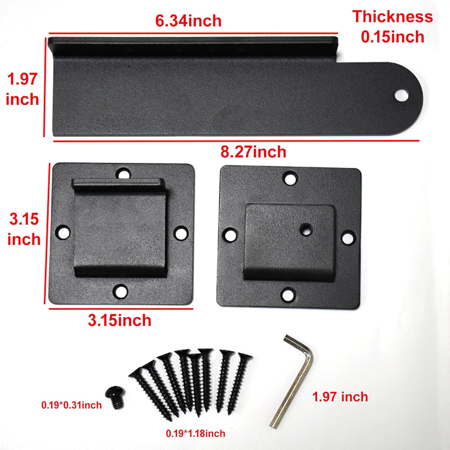 Heavy Duty Flip Gate Latch Lock with Padlock Hole, 4mm Aluminum Alloy Adjustable Latch for Sliding or Swing Doors, Outdoor Gate Hardware for Wooden Fence, Barn Door, Shed, Garage, Yard (9 Inch)