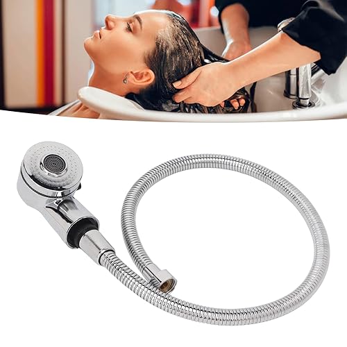Miniatura 4 de Kit de grifo de cama con cabezal rociador y manguera de champú con manguera de 27.6 in para tazón de champú, pieza de repuesto para fregadero para