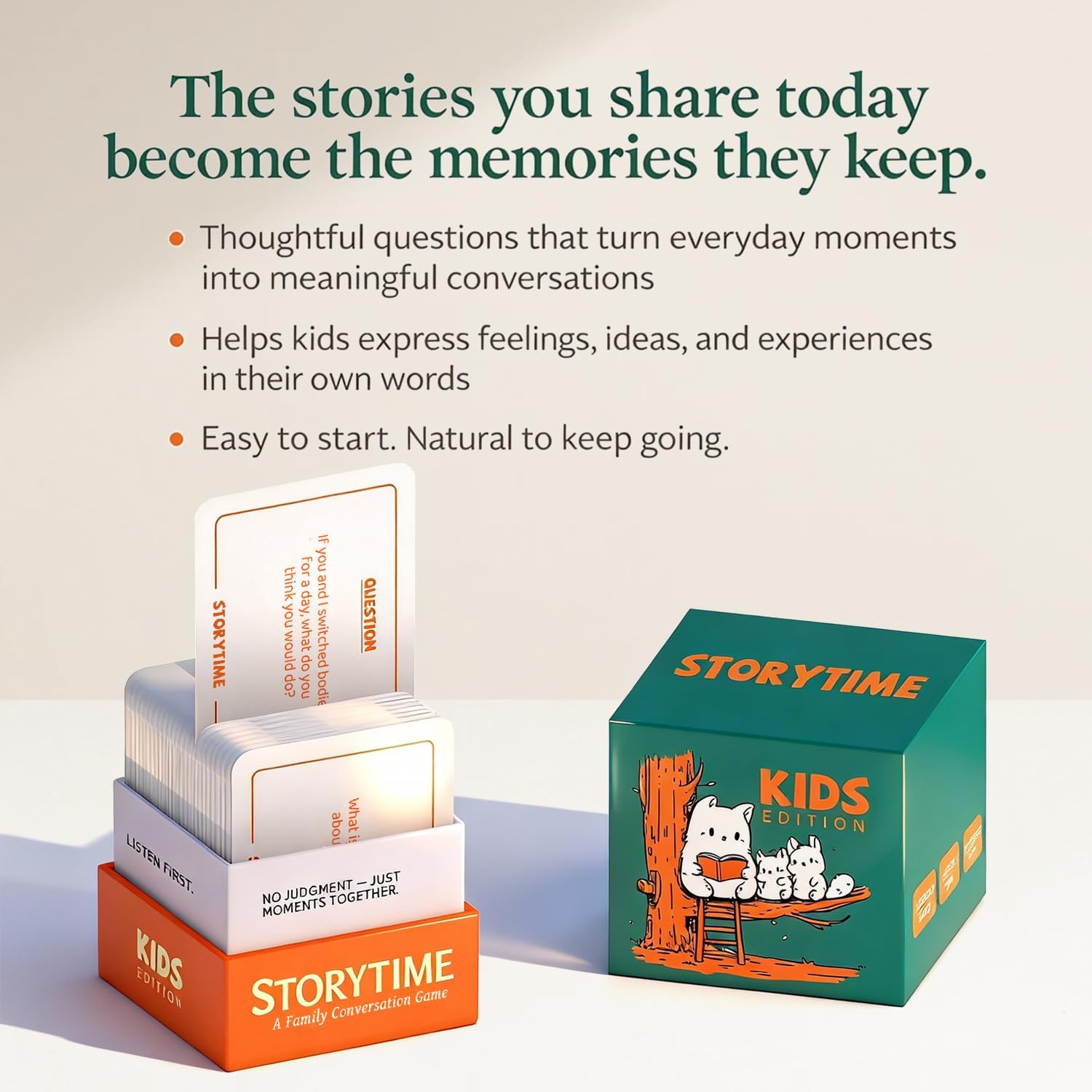 Storytime – A Thoughtful Family Conversation Card Game for Meaningful Everyday Moments, 140 Prompts for Kids Ages 5–10 (Kids Edition)