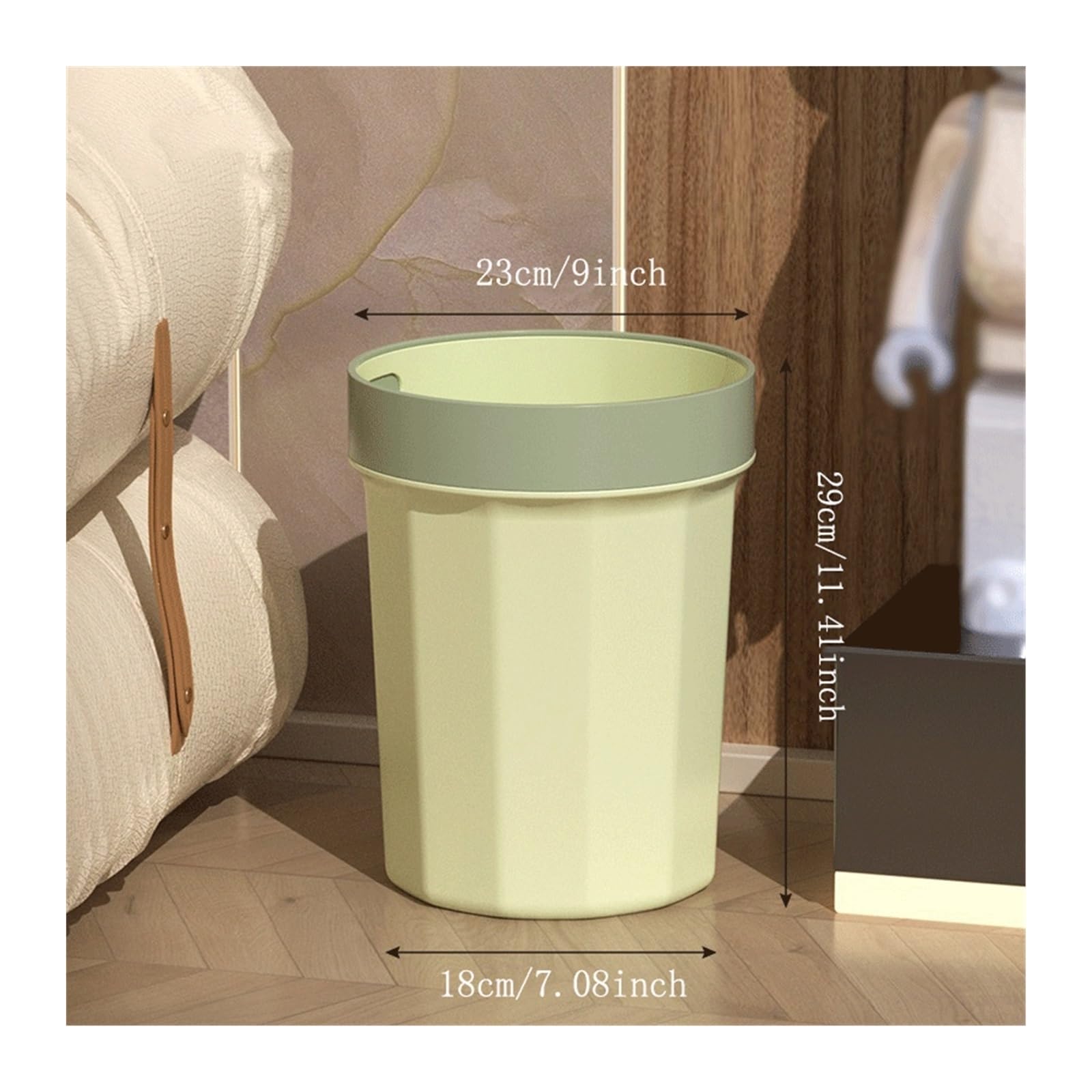 Cubo de la Basura Papelera de Tiro Recto, Papelera con aro presión, plástico Apta for papeleras Cocina, Oficina y hogar(Orange)