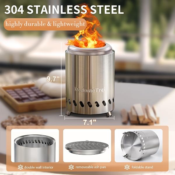 Dodometrek Mini Smokeless Fire Pit, Small Firepit with Stand, Portable Fire Pit 7 Inch Blue in use